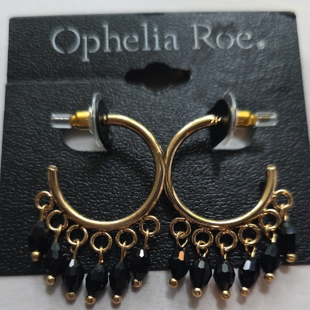 Ophelia Roe Beaded Hoop Earrings NWT